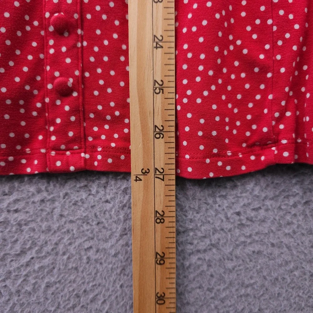Torrid Shirt Women 1 1X Red Polka Dot Super Soft Knit Faux Button Scoop Neck Top